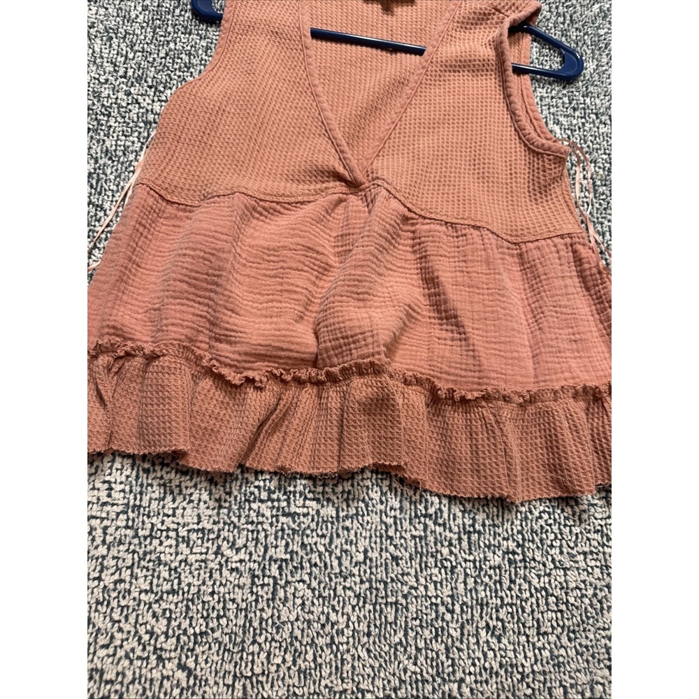 Pink Rose Women's Size Large Waffle Knit Babydoll Tank Top - Picture 6 of 12